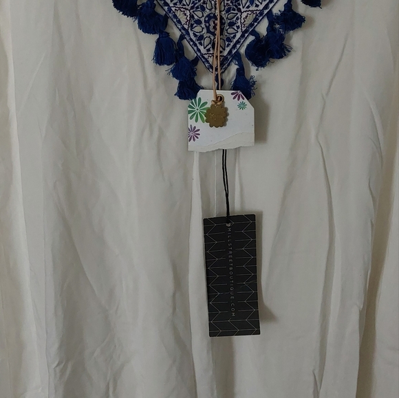 NWT Show Me Your MuMu Angelica Slip Dress Casablanca Blues Embroidery, Size M - Picture 3 of 8